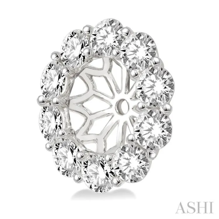 1 ctw Round Cut Diamond Earring Jacket in 14K White Gold