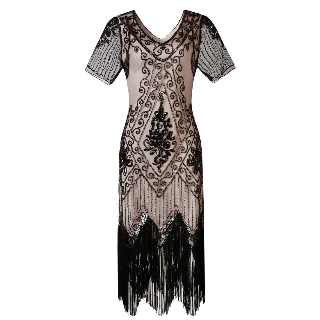 1920s Inspired Dress Great Gatsby Flapper Dresses 20's Themed Party Green|JaosWish