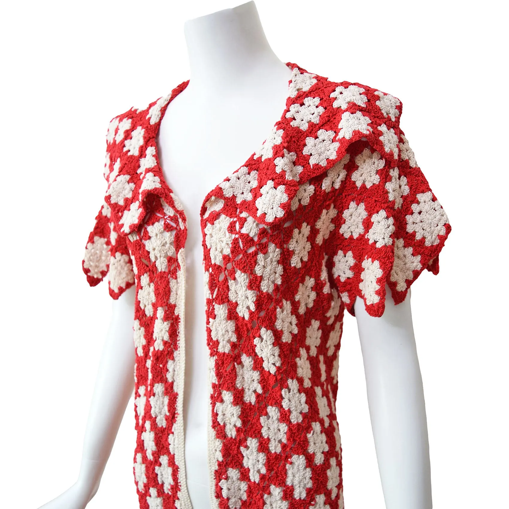 1930s Art Deco Hand-Crocheted Duster