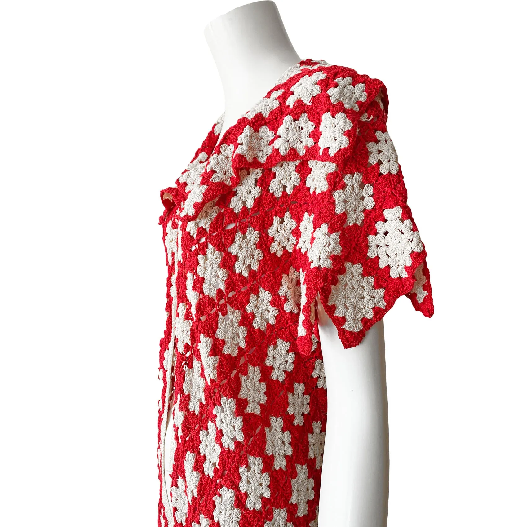 1930s Art Deco Hand-Crocheted Duster