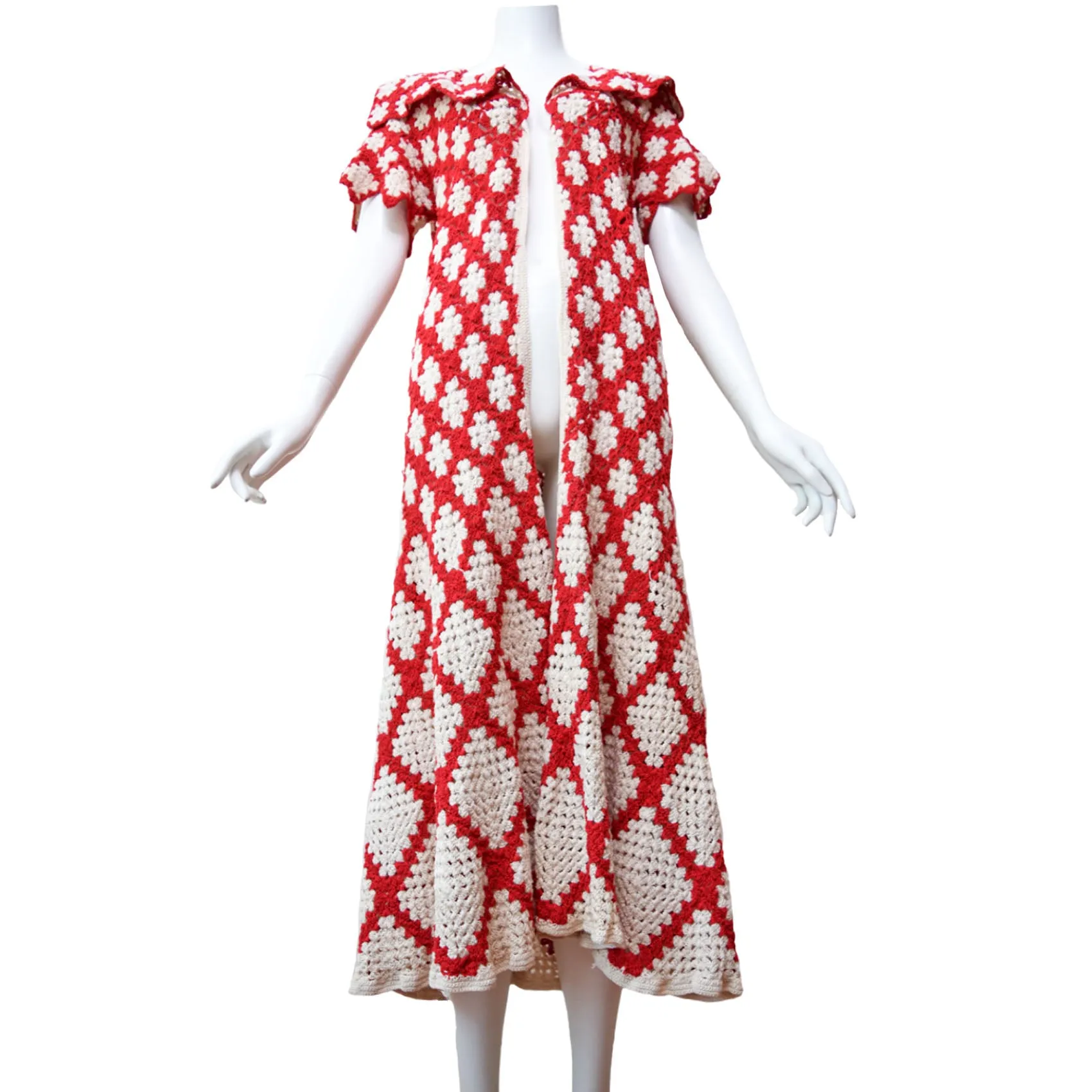 1930s Art Deco Hand-Crocheted Duster