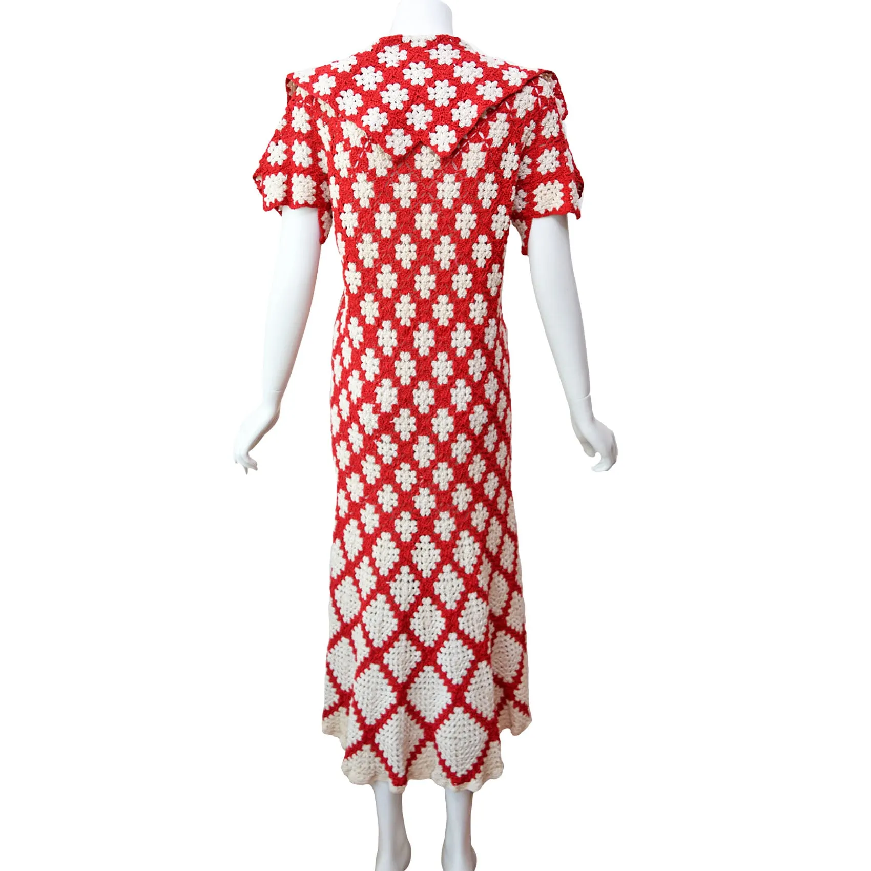 1930s Art Deco Hand-Crocheted Duster