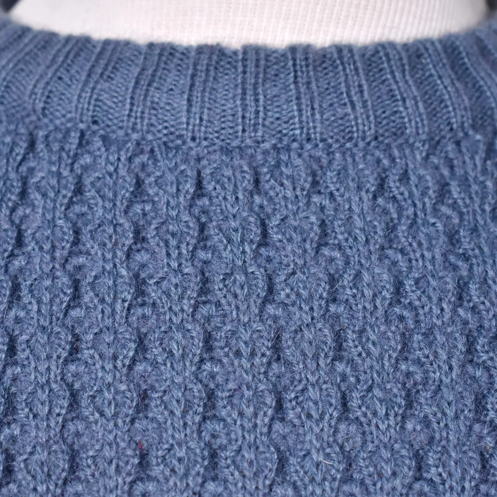 1980s Vintage Blue Textured Sweater
