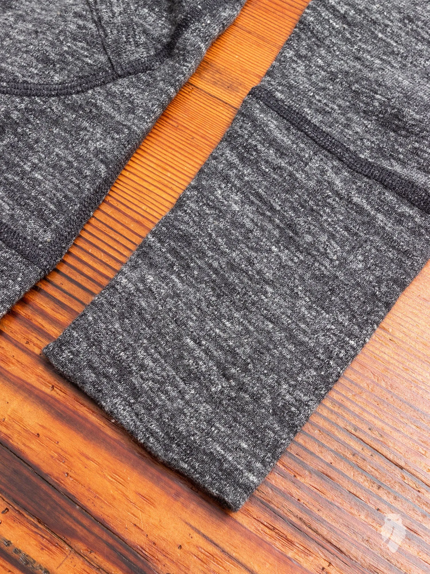 1x1 Slub Zip Hoodie in Marled Black