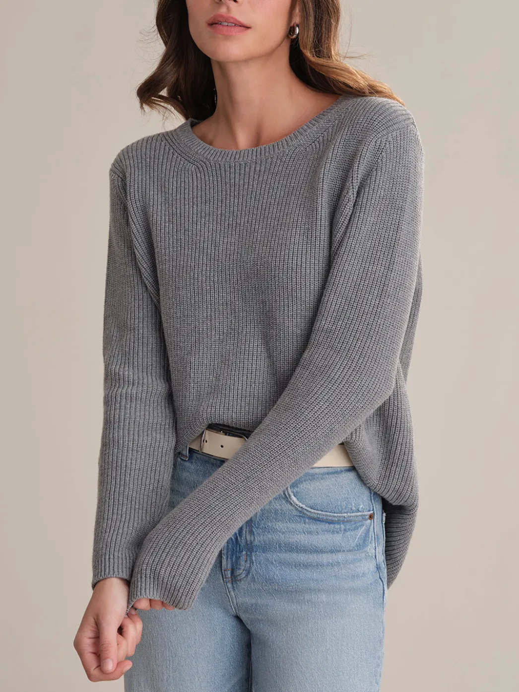 525 AMERICA EMMA CREWNECK SHAKER SWEATER
