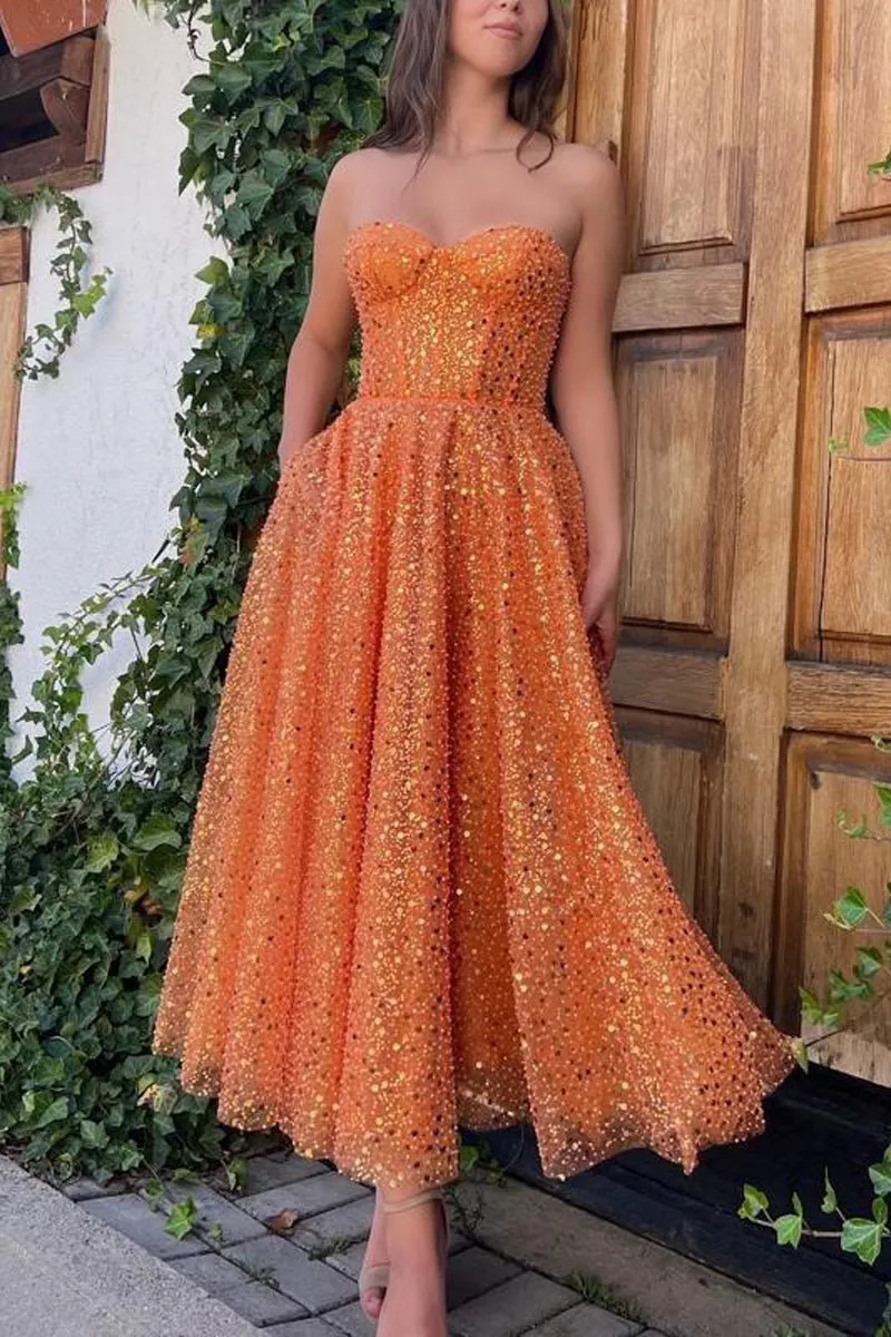 A-line Prom Dresses Sparkle & Shine Dresses Cocktail Party Floor Length Sleeveless Sweetheart Lace with Sequin