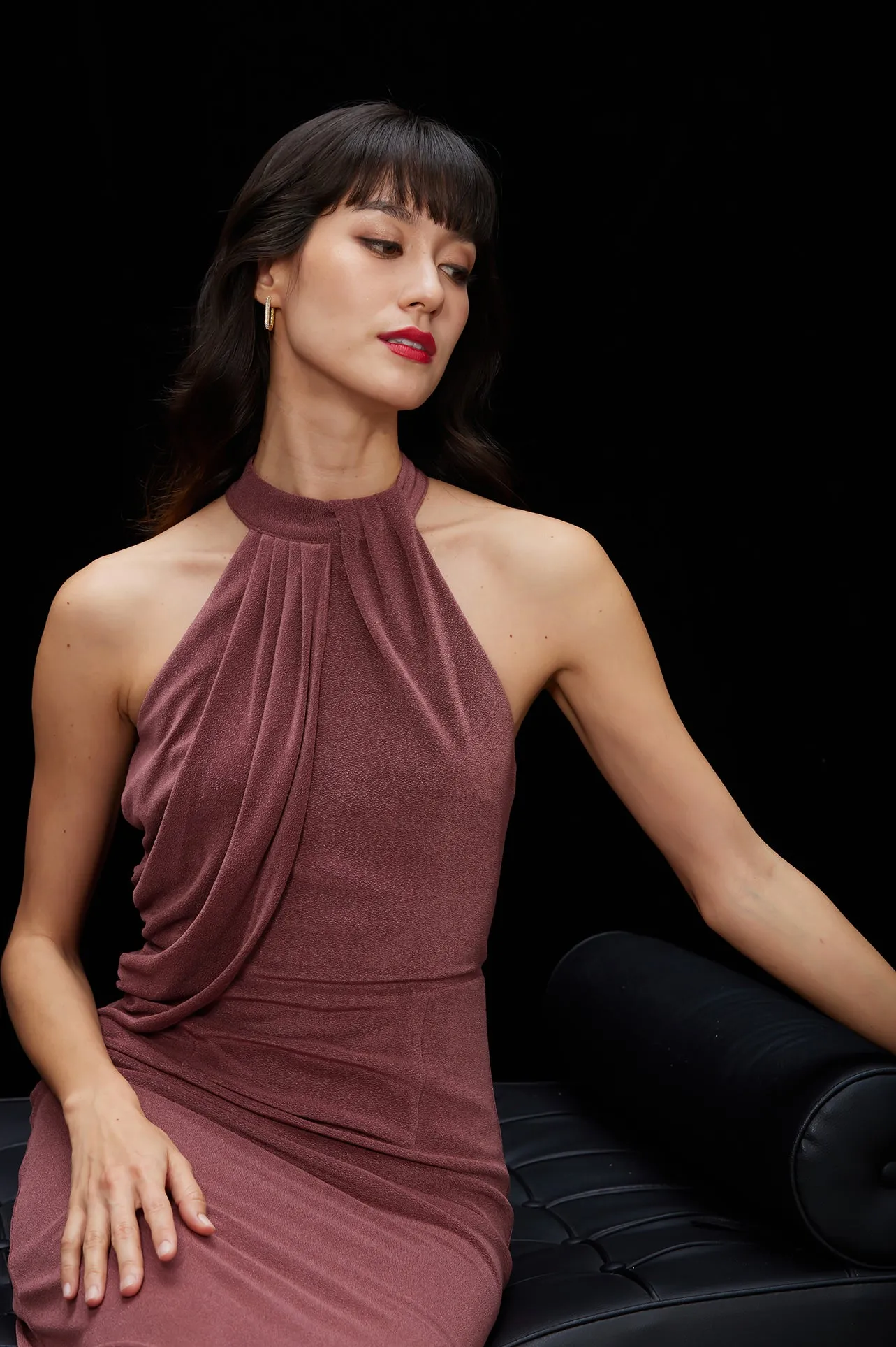 ACETATE BLEND KNITTED COCKTAIL DRESS