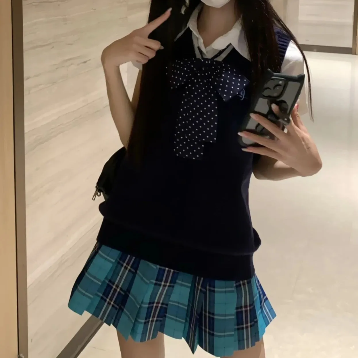 ADVBRIDGE  -  Plaid Pleated Skirts Girls All-match Korean Jk Skirt Uniform Japanese Jupe School Preppy A Line Mini Skirts