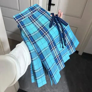 ADVBRIDGE  -  Plaid Pleated Skirts Girls All-match Korean Jk Skirt Uniform Japanese Jupe School Preppy A Line Mini Skirts