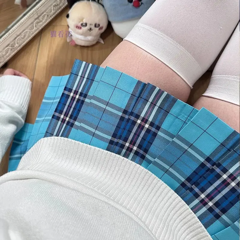 ADVBRIDGE  -  Plaid Pleated Skirts Girls All-match Korean Jk Skirt Uniform Japanese Jupe School Preppy A Line Mini Skirts