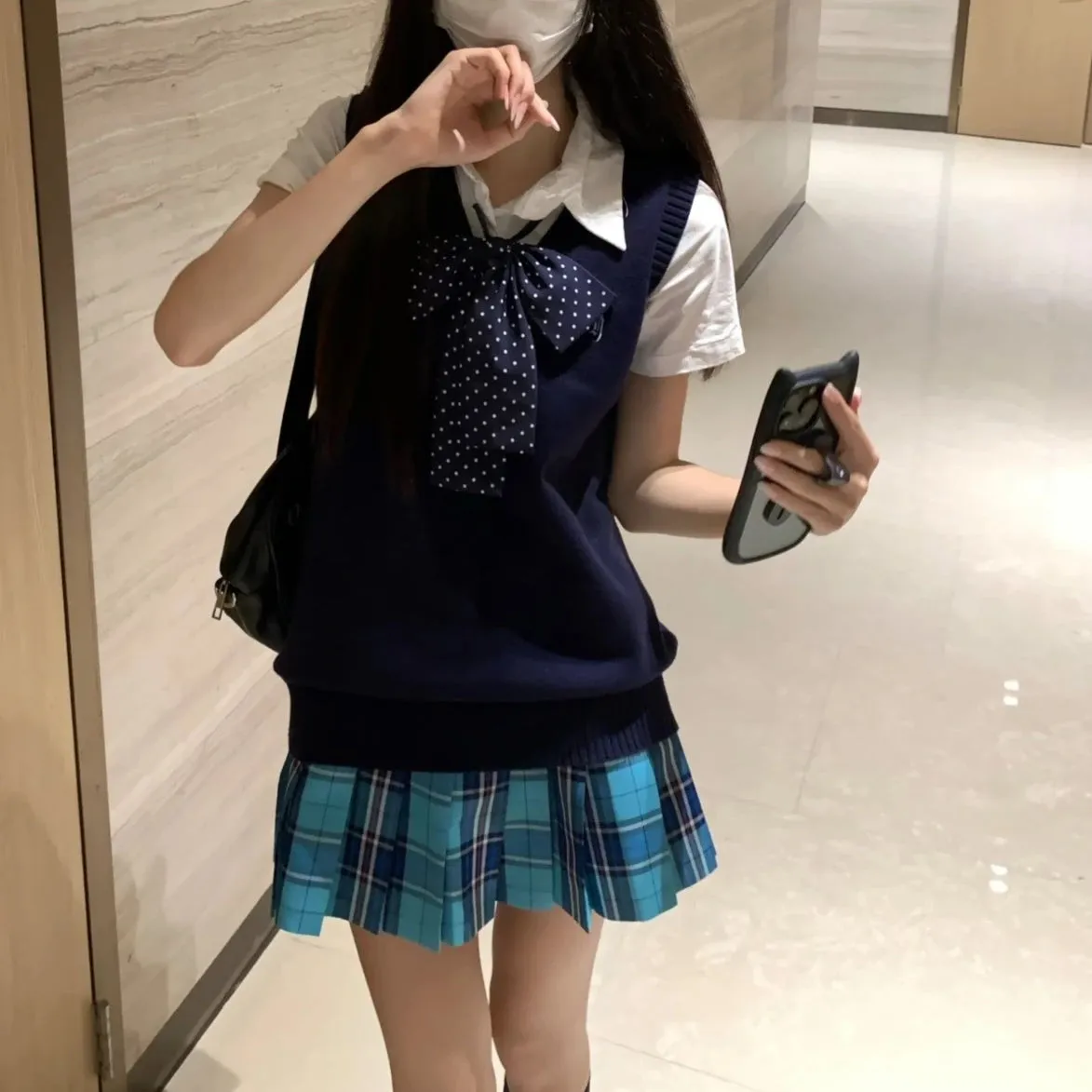 ADVBRIDGE  -  Plaid Pleated Skirts Girls All-match Korean Jk Skirt Uniform Japanese Jupe School Preppy A Line Mini Skirts