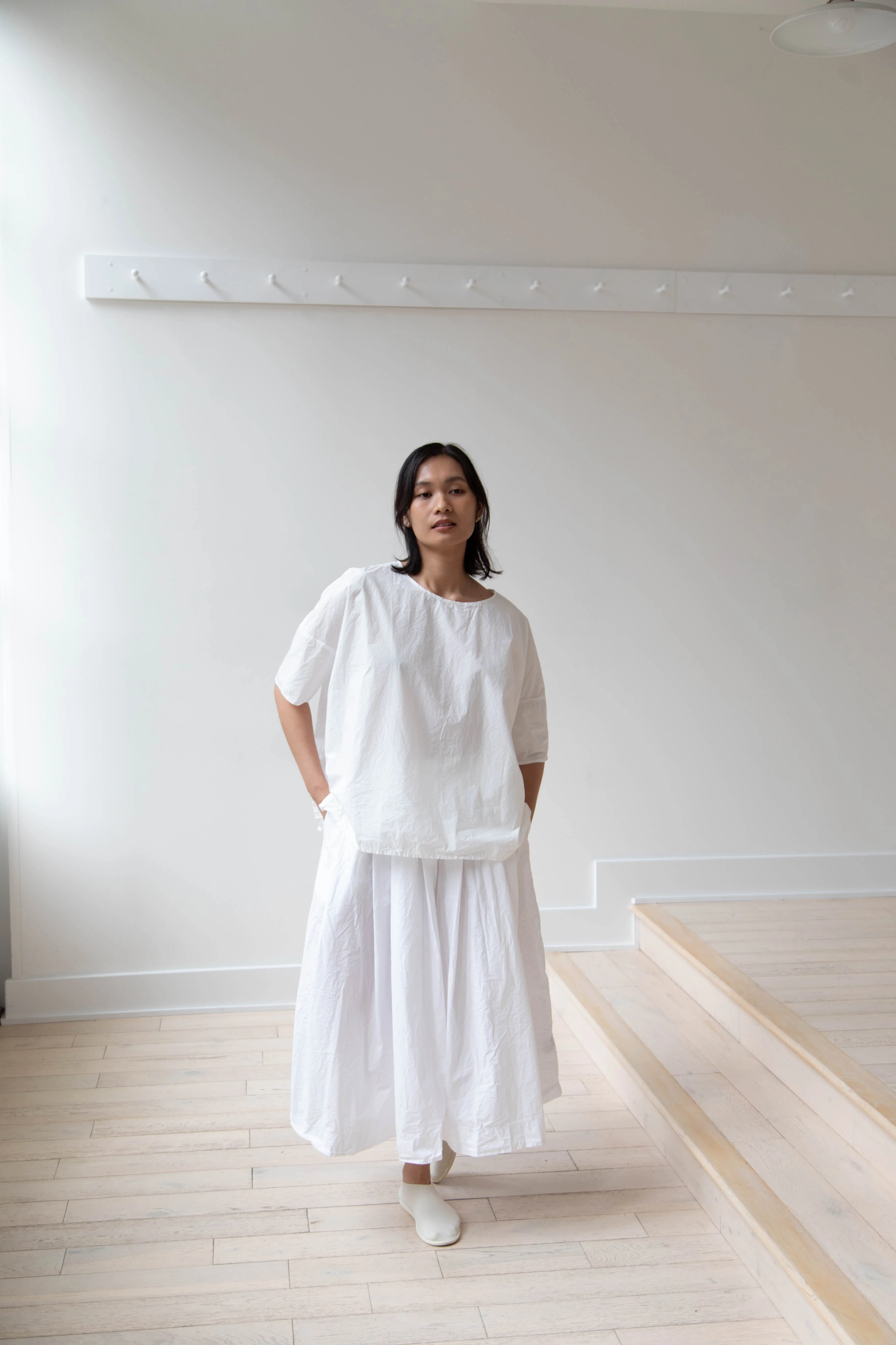 Album di Famiglia | Pleated Long Skirt TC in Milk
