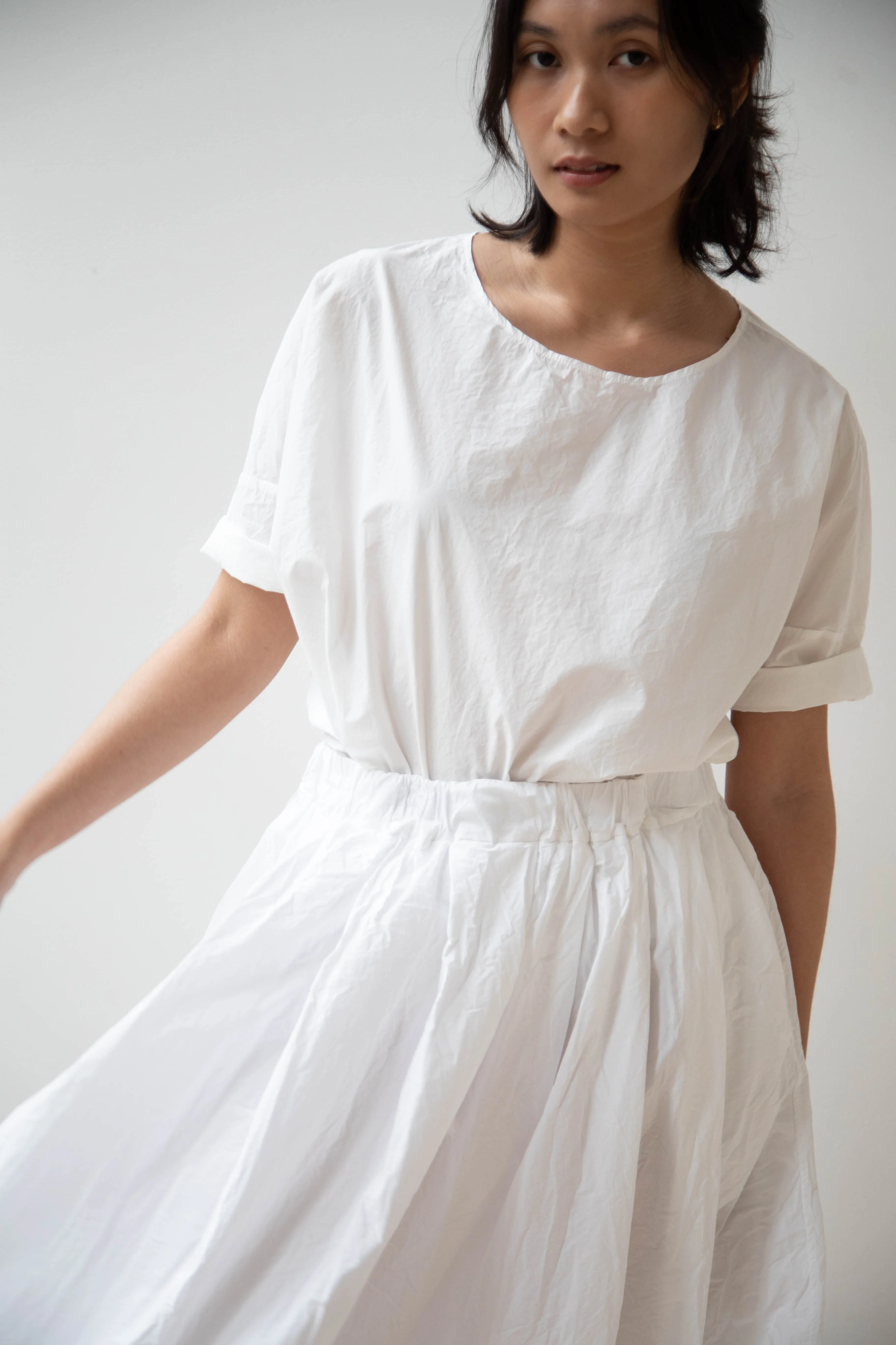 Album di Famiglia | Pleated Long Skirt TC in Milk