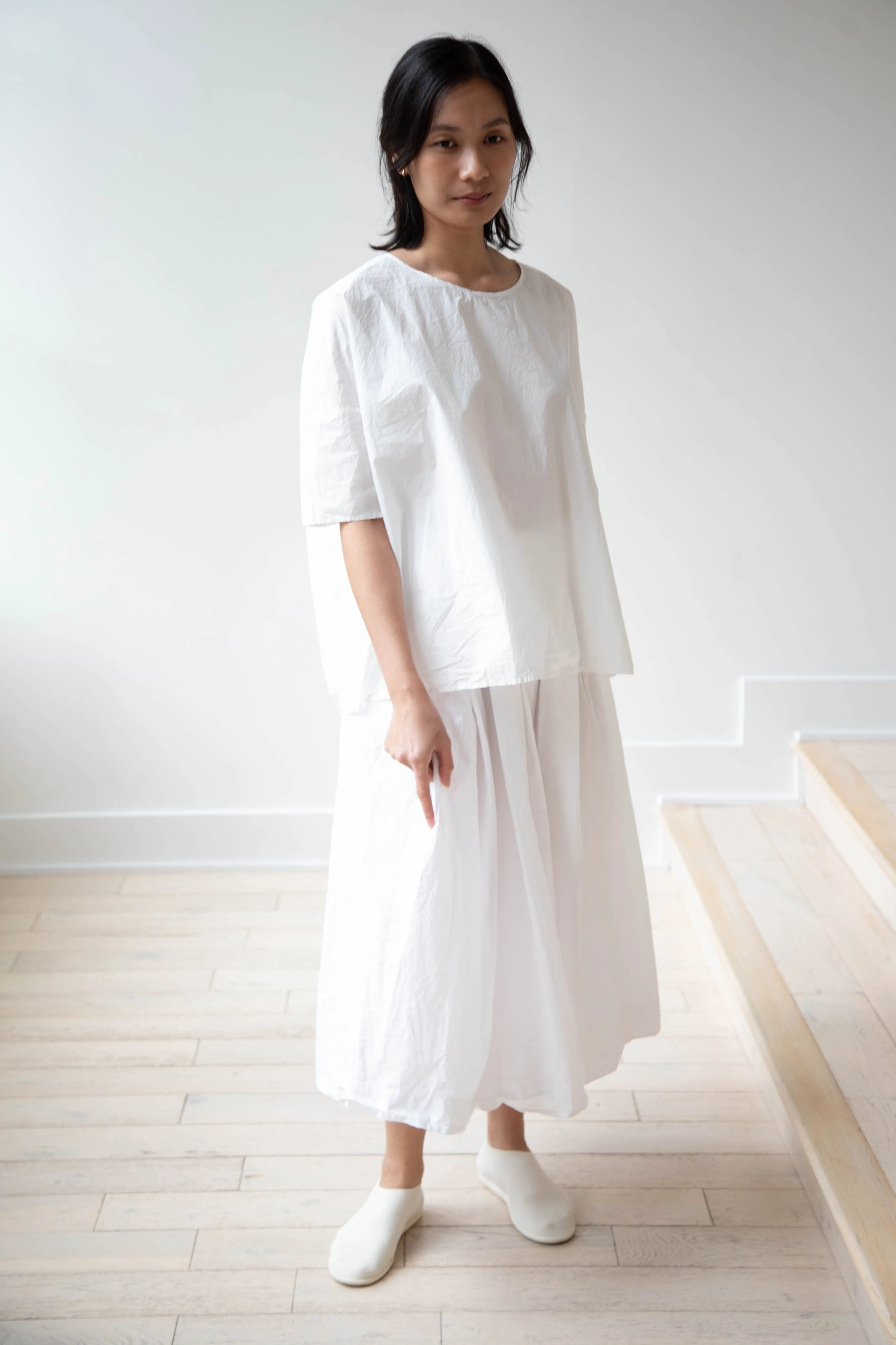 Album di Famiglia | Pleated Long Skirt TC in Milk
