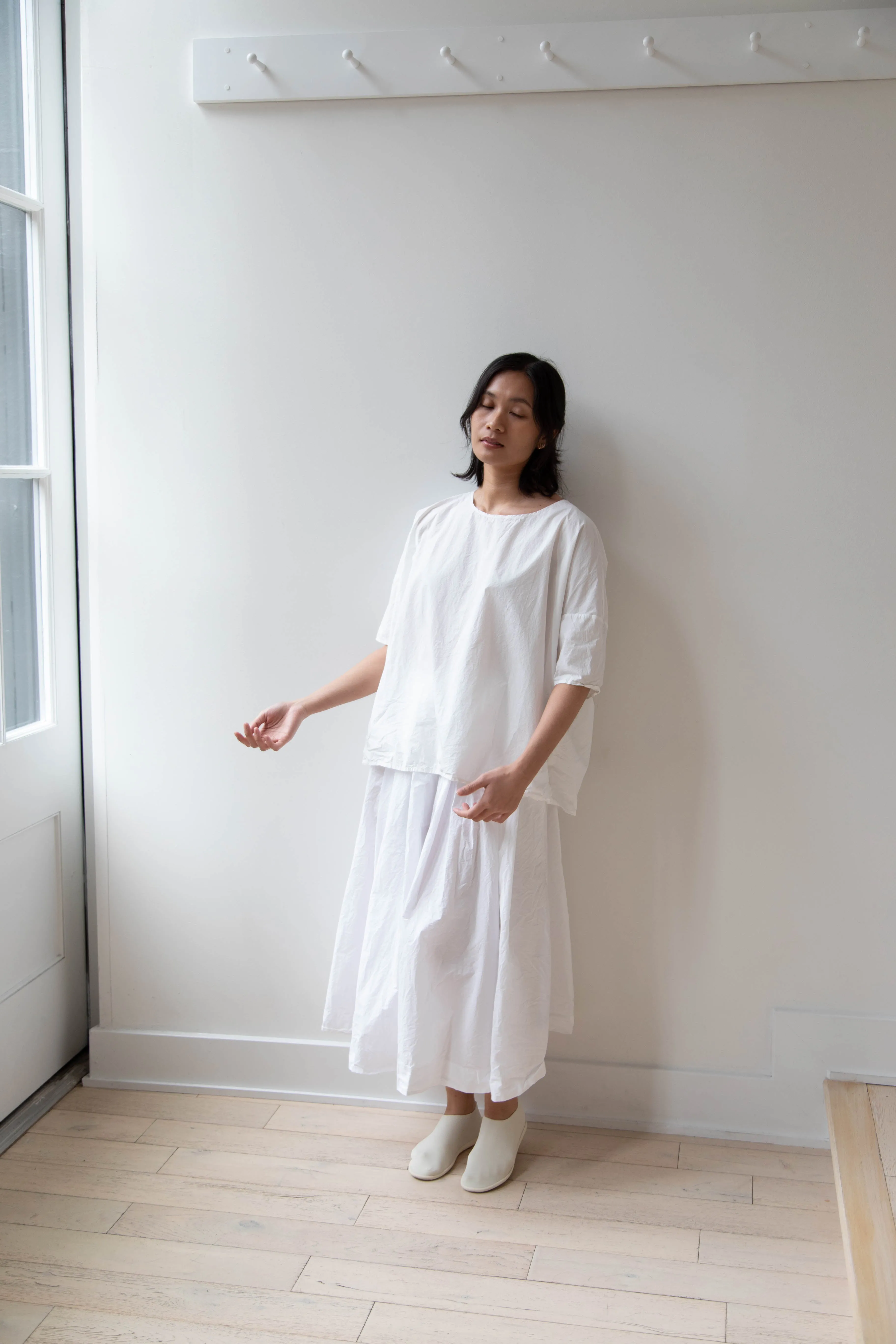 Album di Famiglia | Pleated Long Skirt TC in Milk