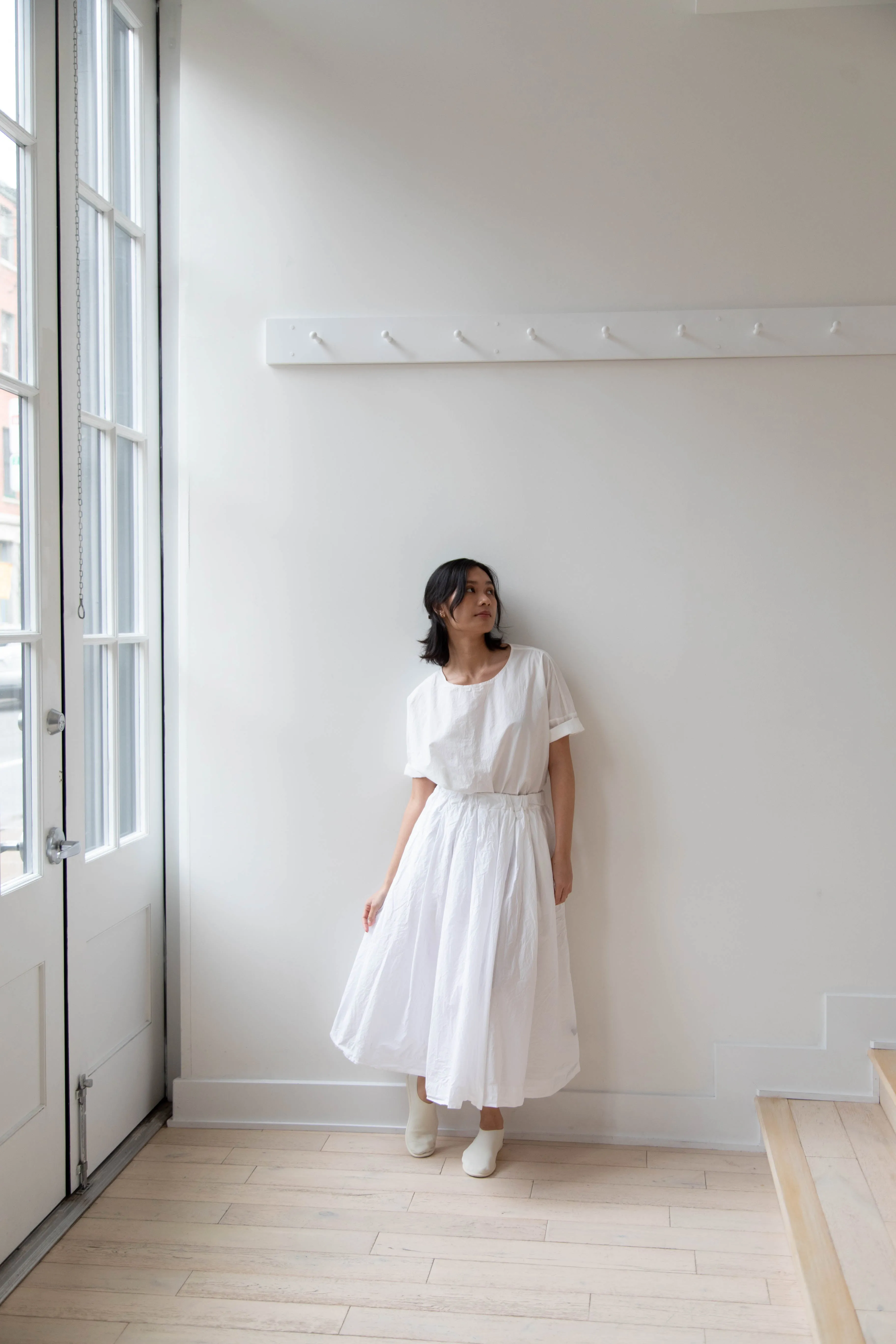 Album di Famiglia | Pleated Long Skirt TC in Milk