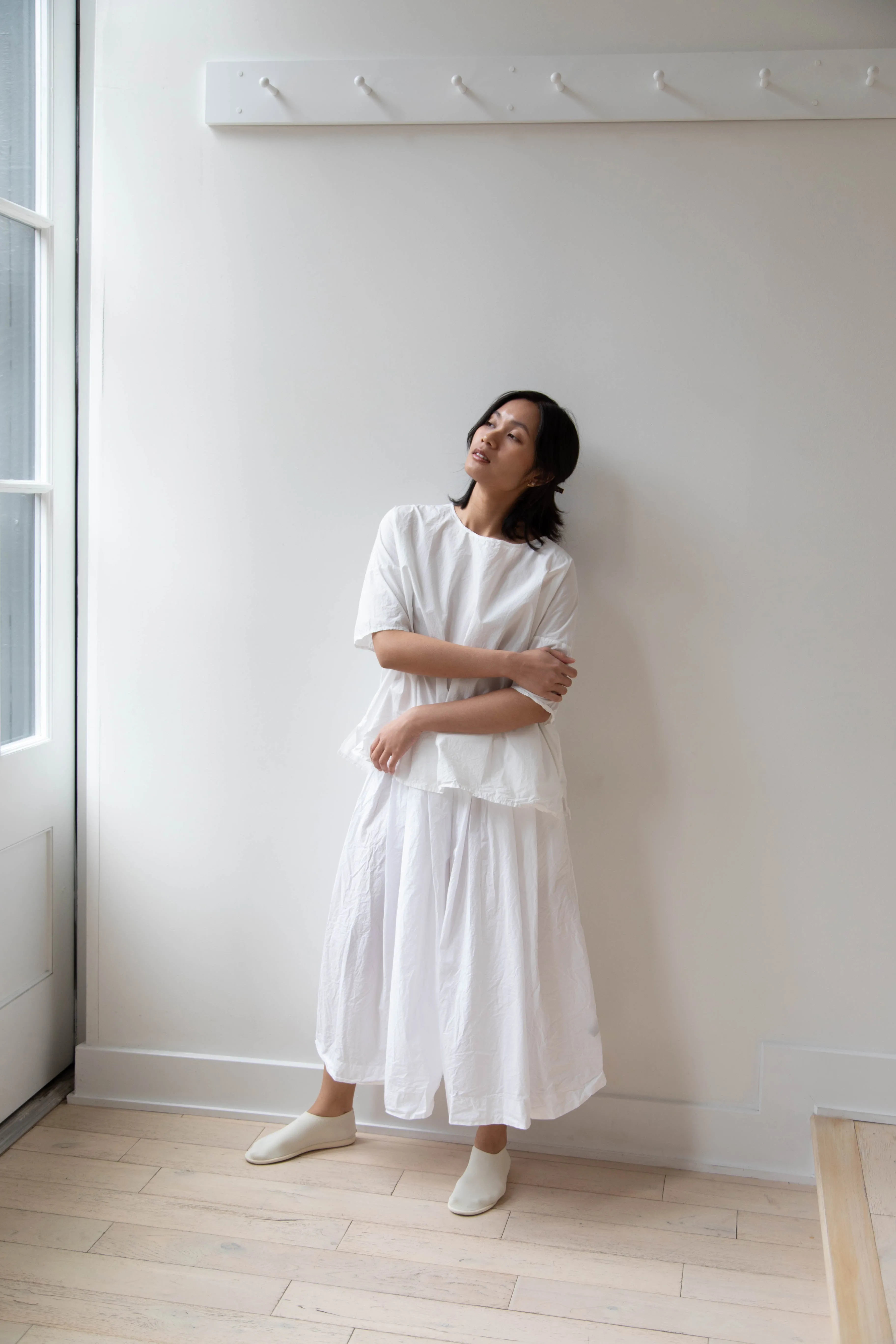 Album di Famiglia | Pleated Long Skirt TC in Milk