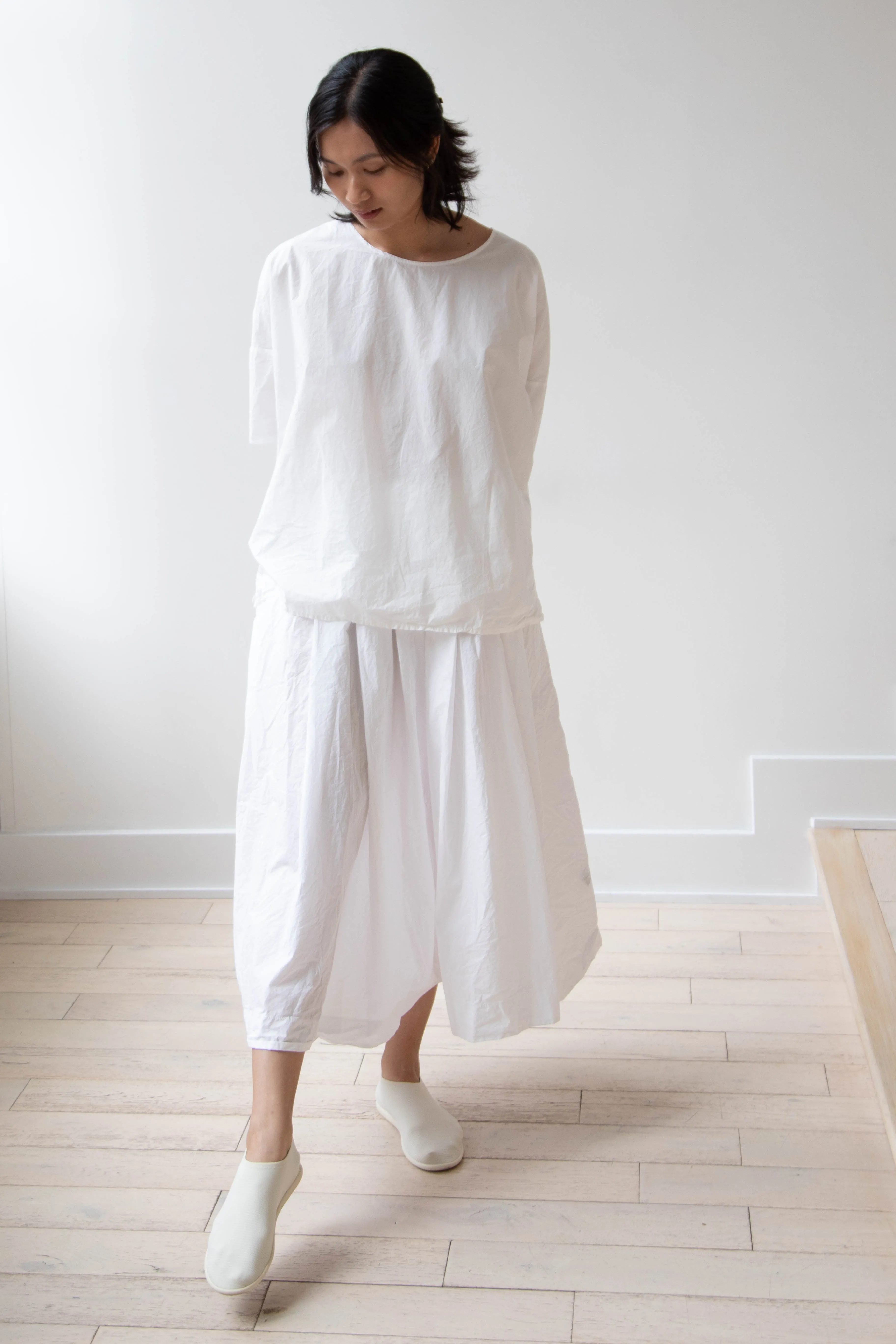 Album di Famiglia | Pleated Long Skirt TC in Milk