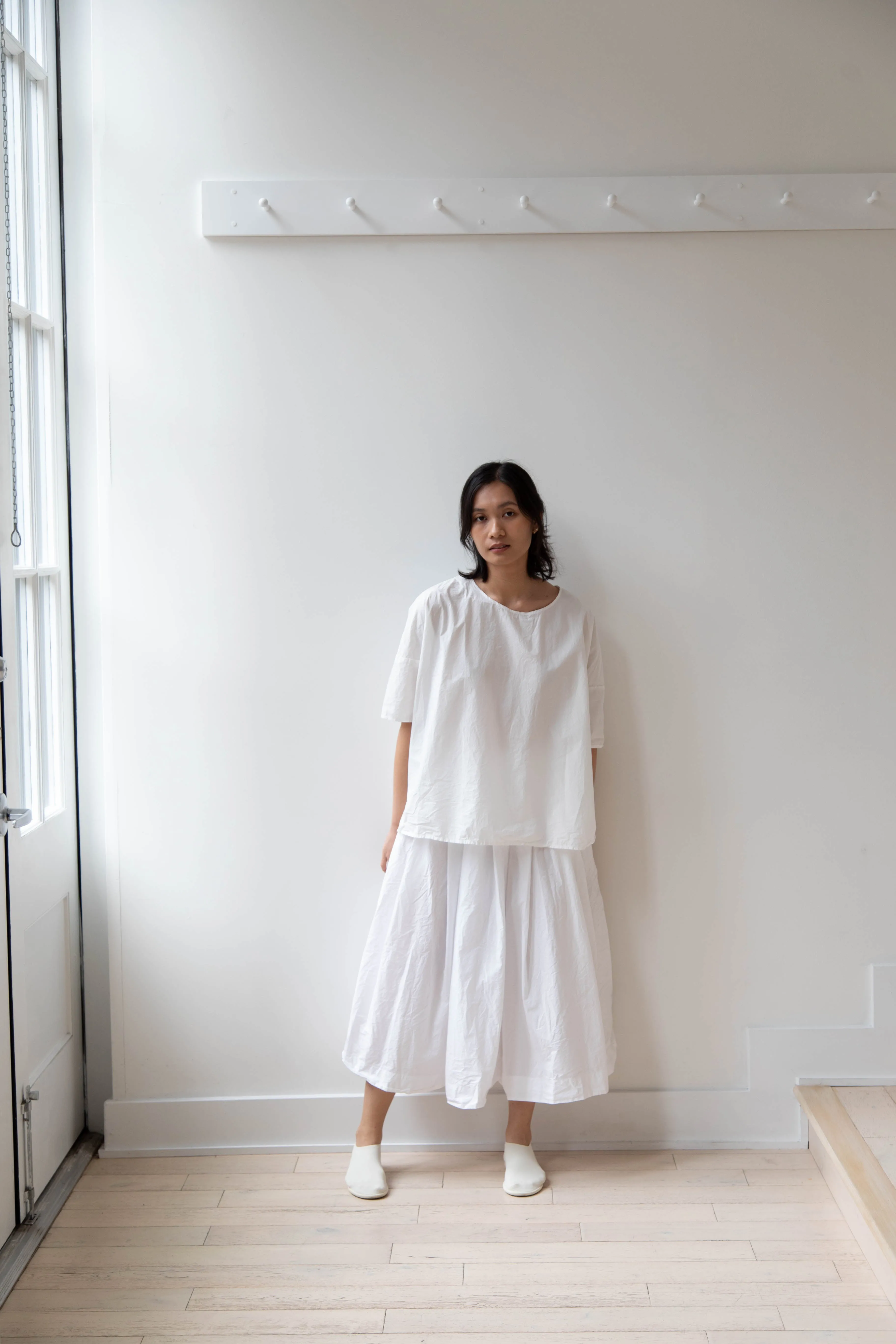 Album di Famiglia | Pleated Long Skirt TC in Milk