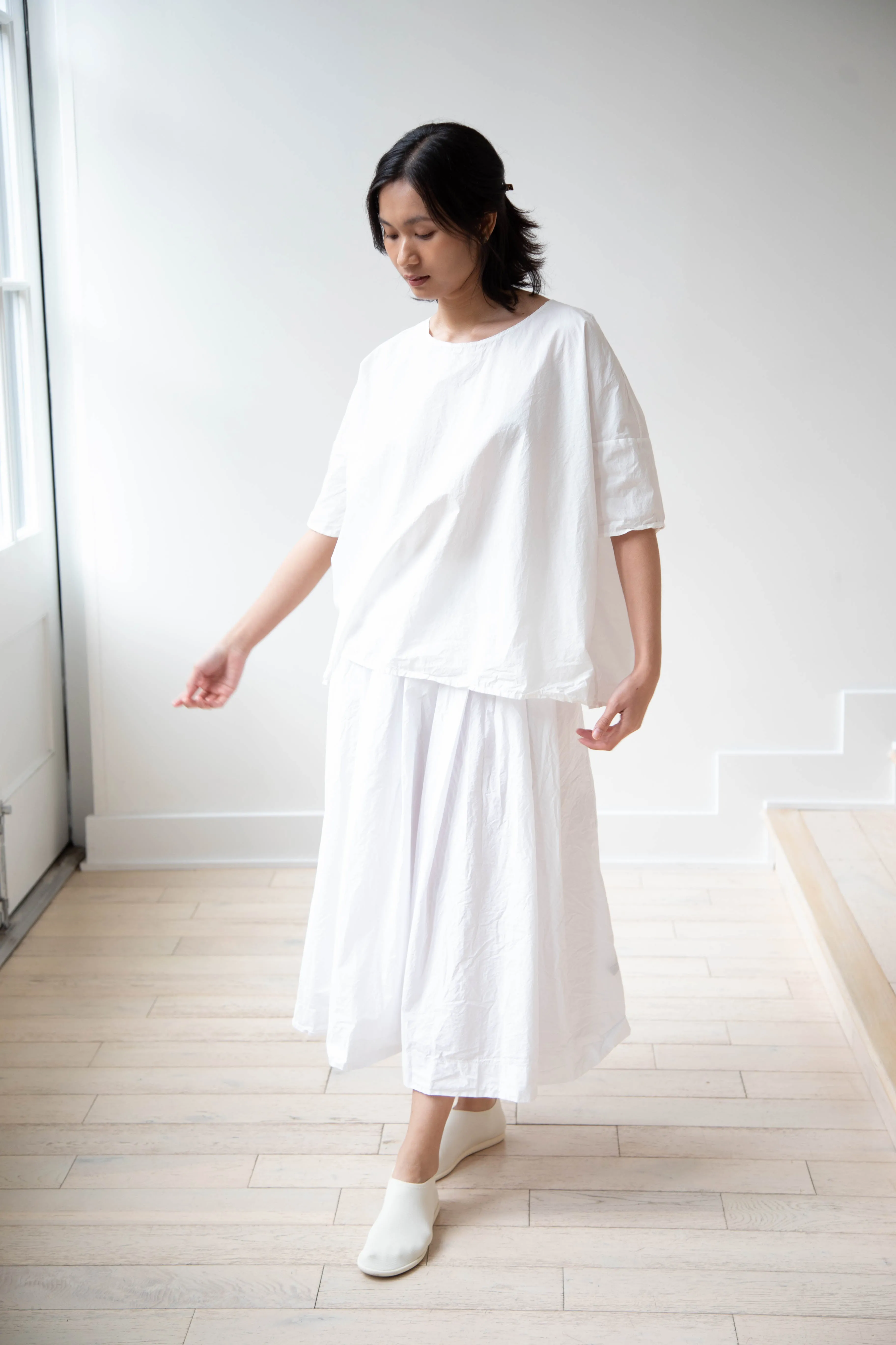 Album di Famiglia | Pleated Long Skirt TC in Milk