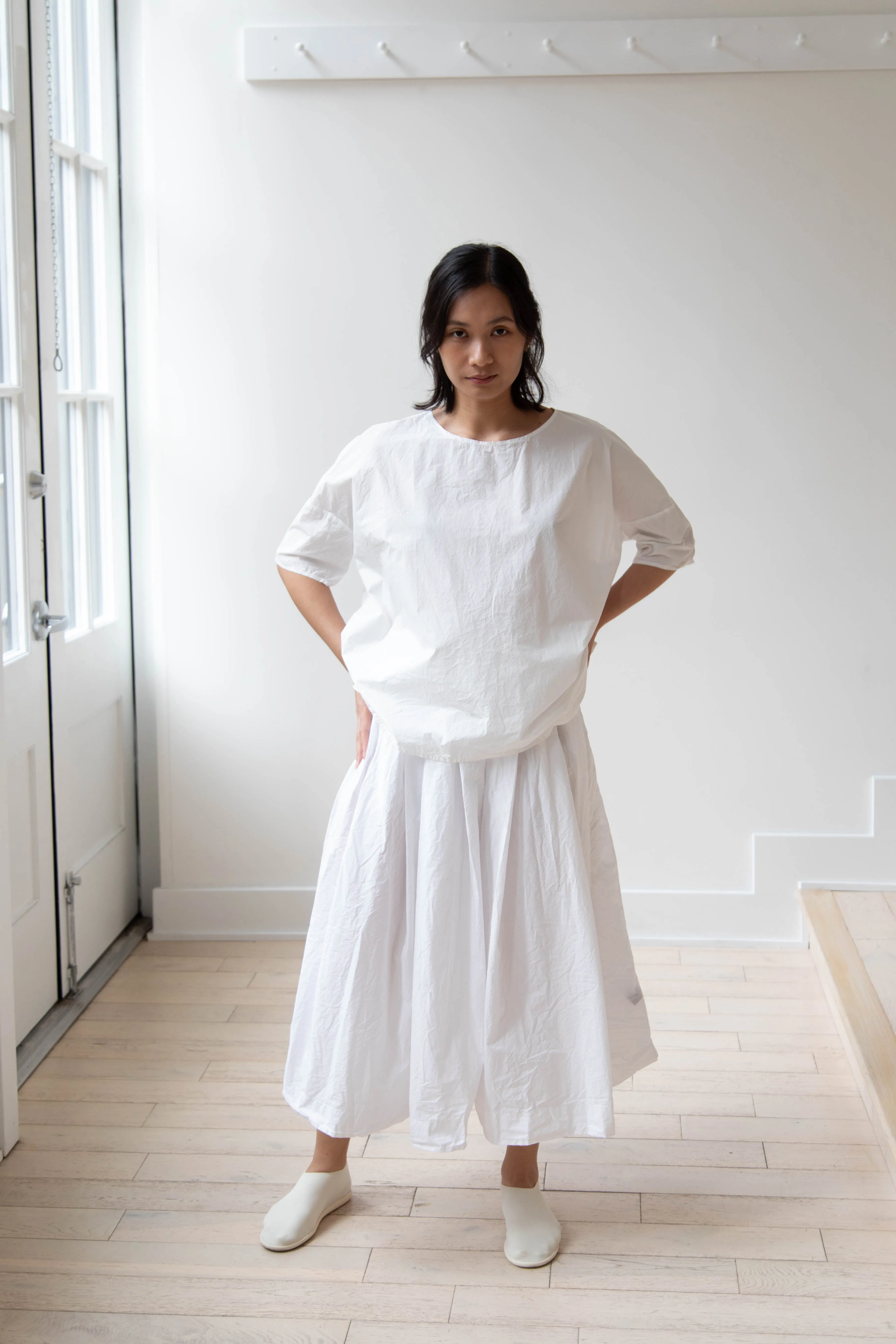 Album di Famiglia | Pleated Long Skirt TC in Milk