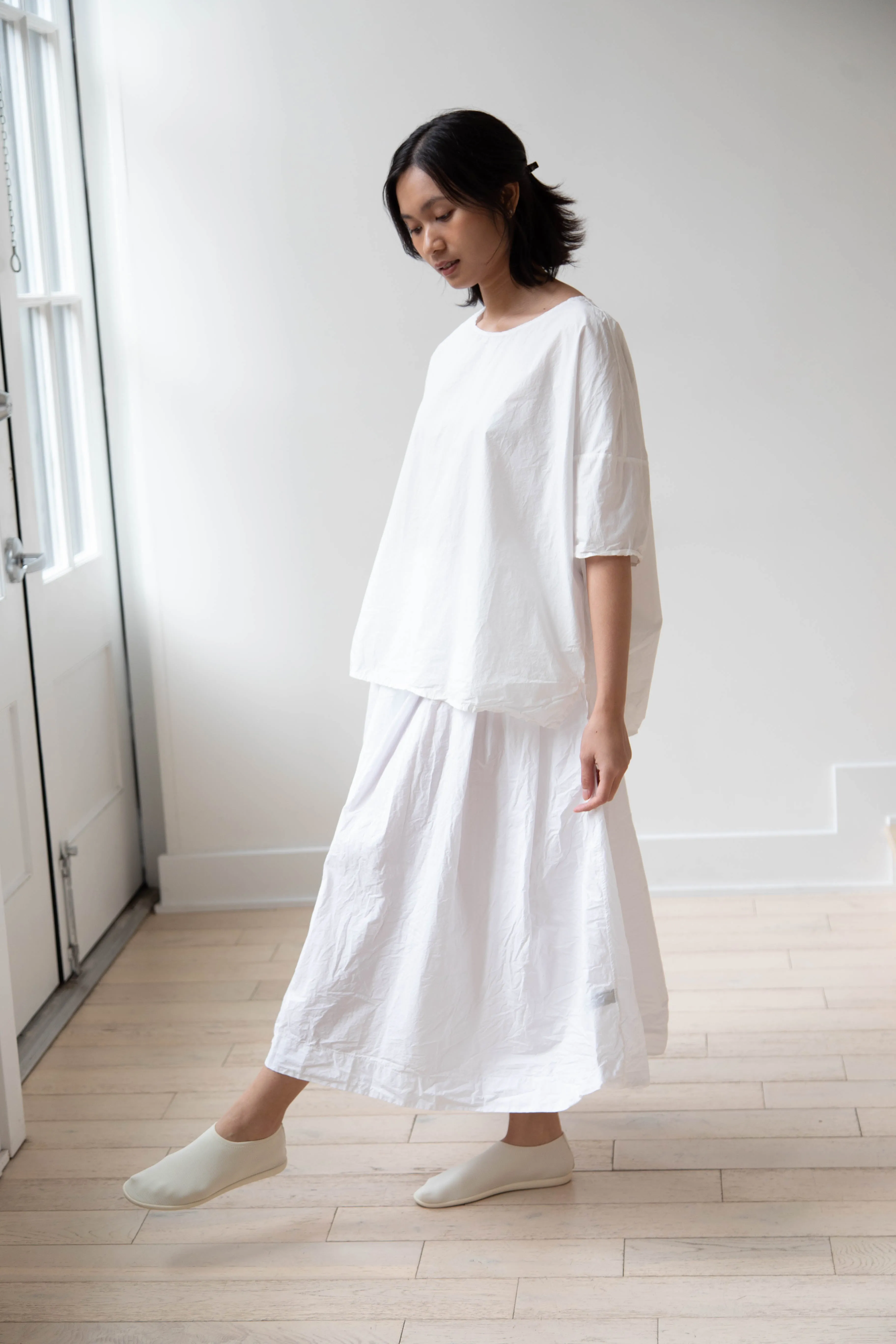 Album di Famiglia | Pleated Long Skirt TC in Milk