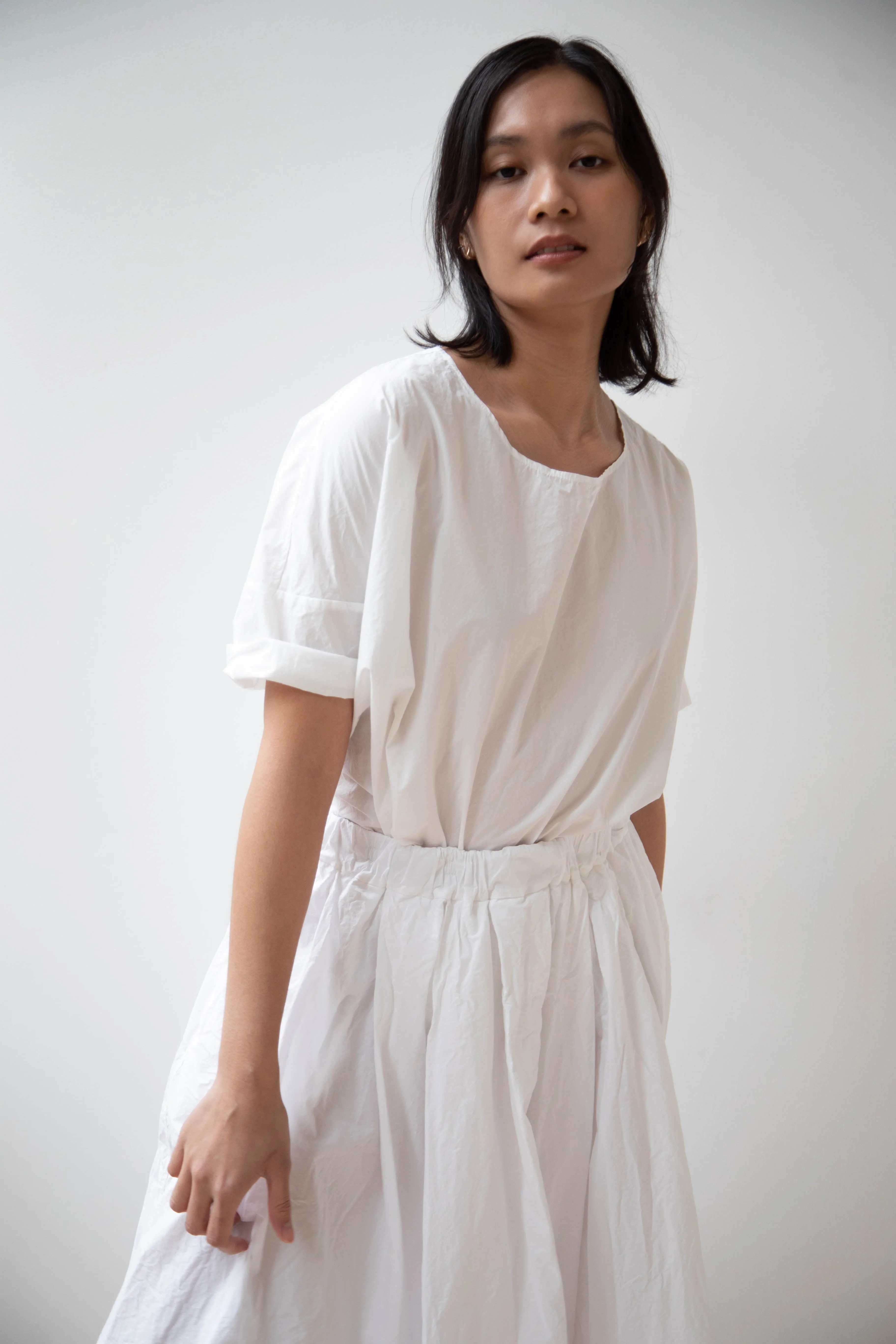 Album di Famiglia | Pleated Long Skirt TC in Milk