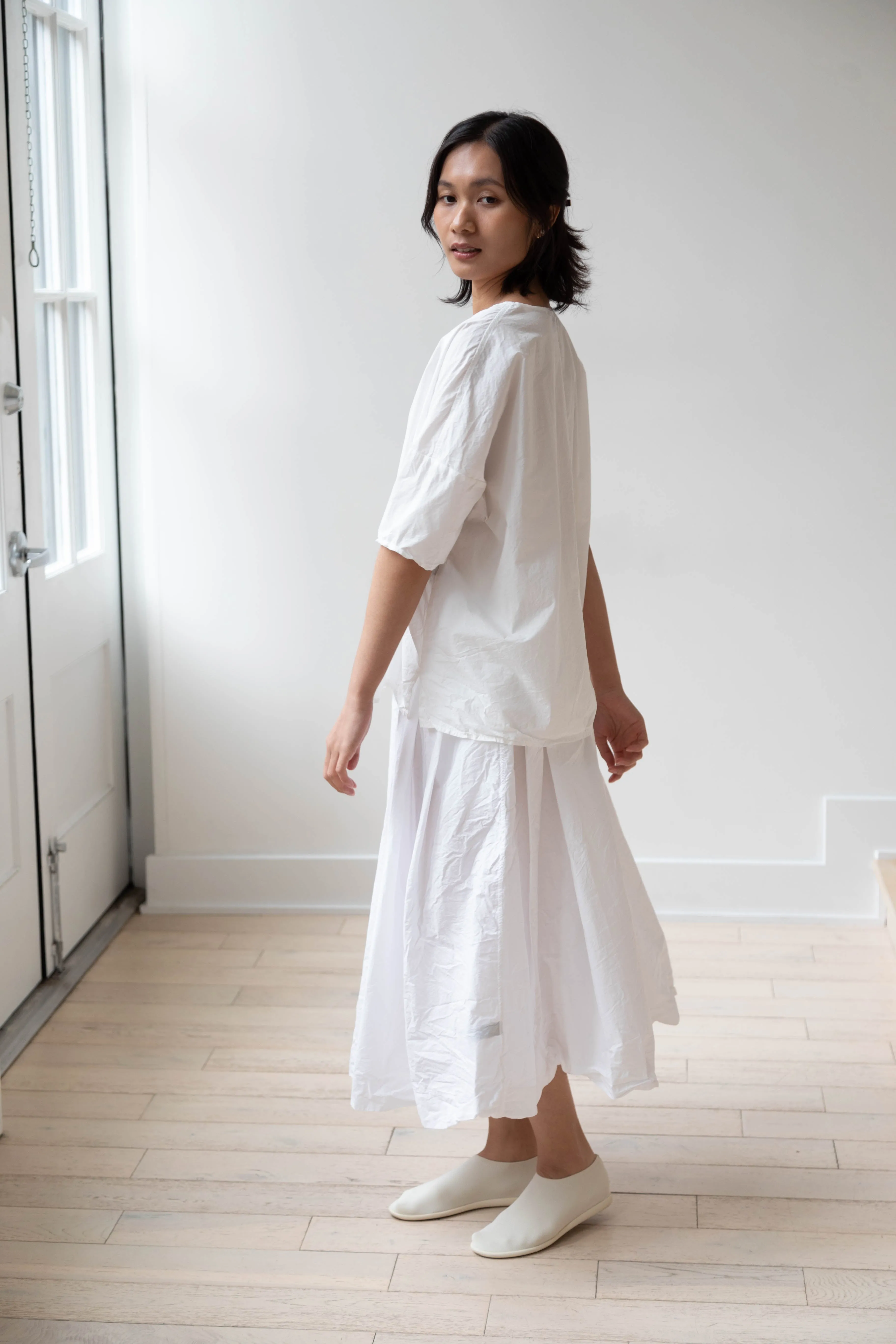 Album di Famiglia | Pleated Long Skirt TC in Milk