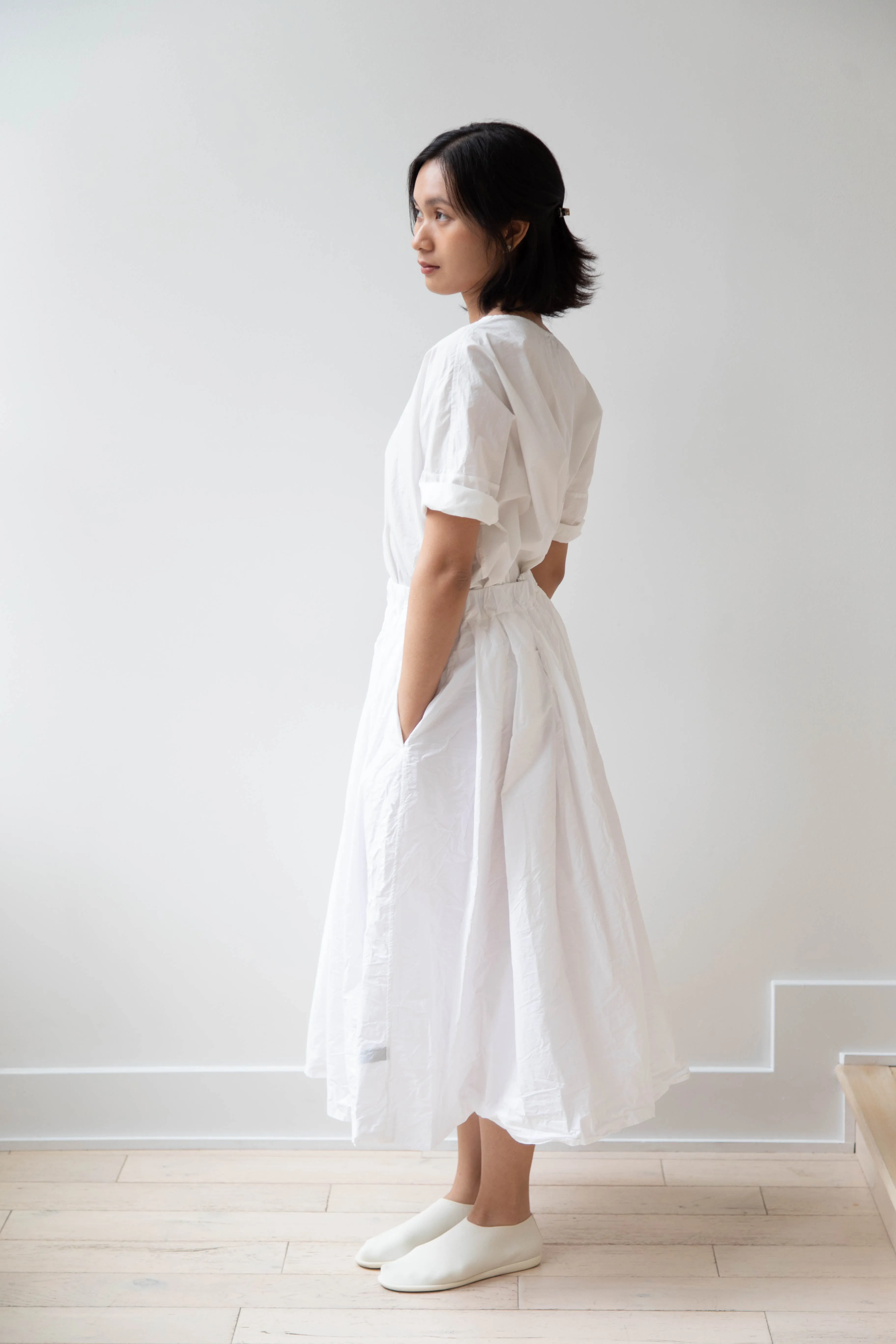 Album di Famiglia | Pleated Long Skirt TC in Milk