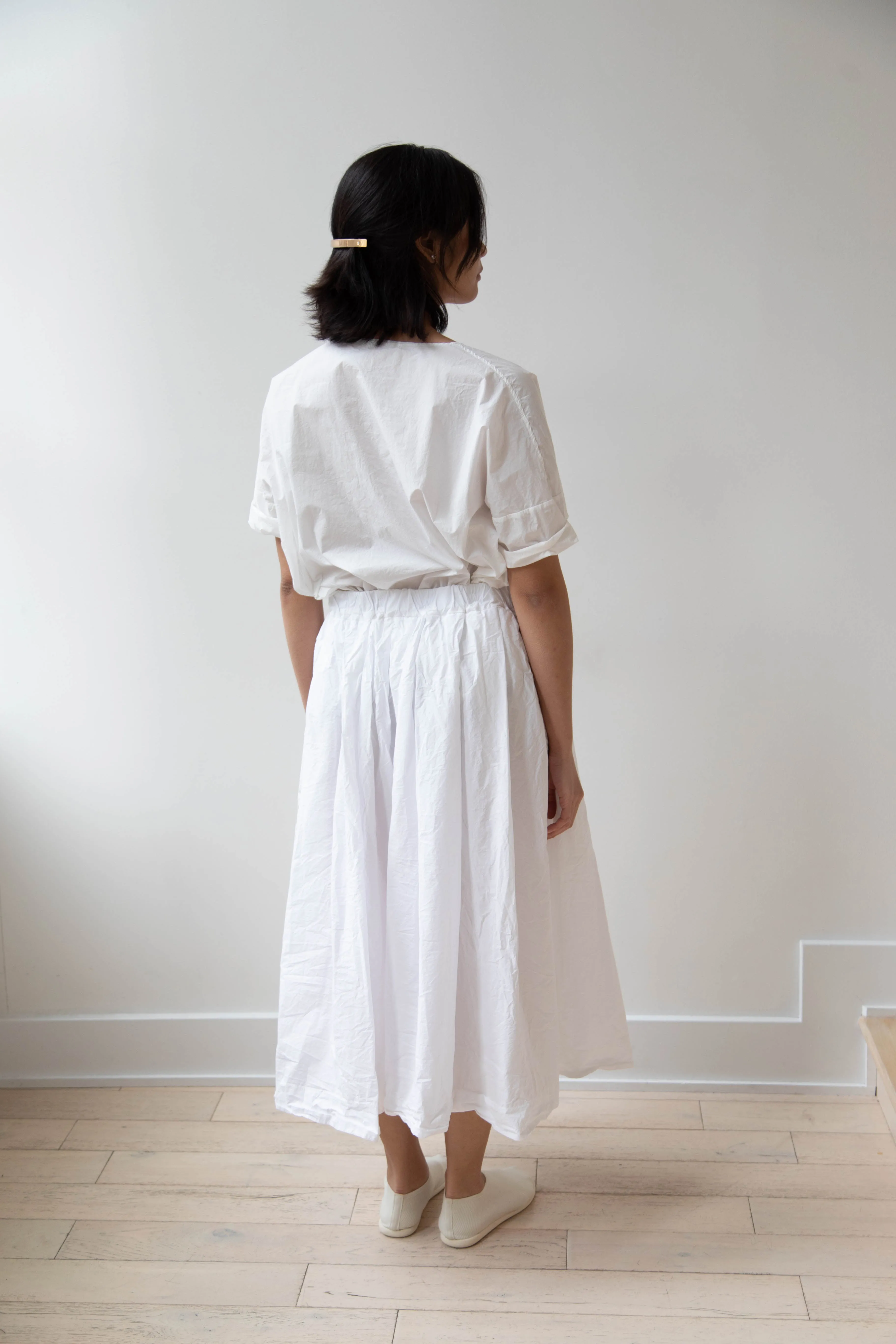 Album di Famiglia | Pleated Long Skirt TC in Milk