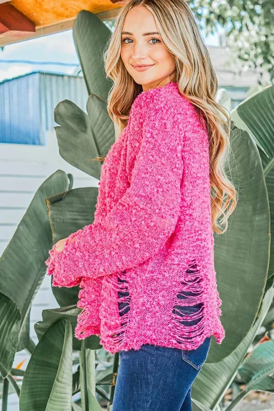 And The Why Distressed And Textured Pullover Sweater