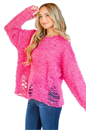 And The Why Distressed And Textured Pullover Sweater
