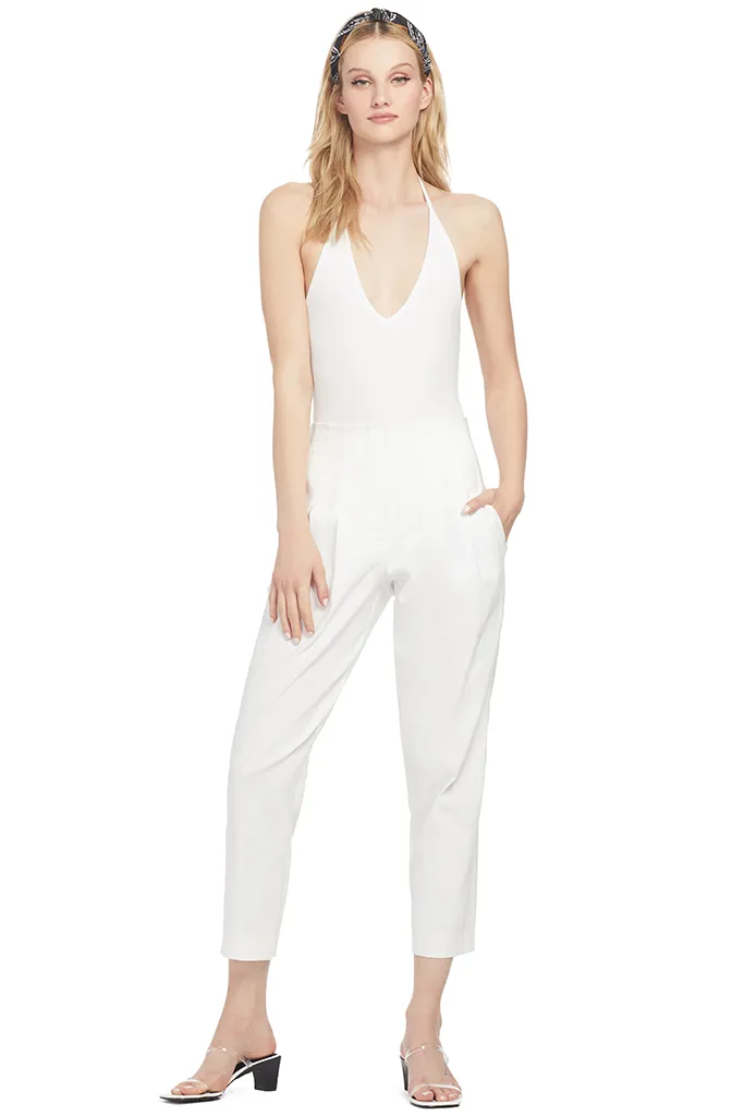ATM Micro Modal Rib Halter Bodysuit (White)