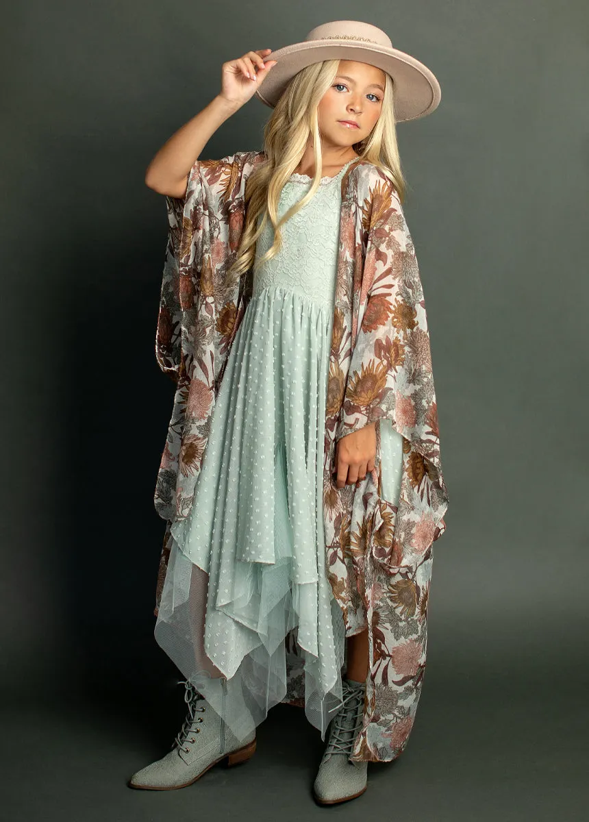 Avalon Duster in Ecru Floral