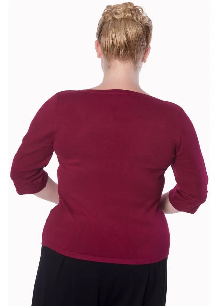 Banned Addicted 50’s Sweater Plum Color
