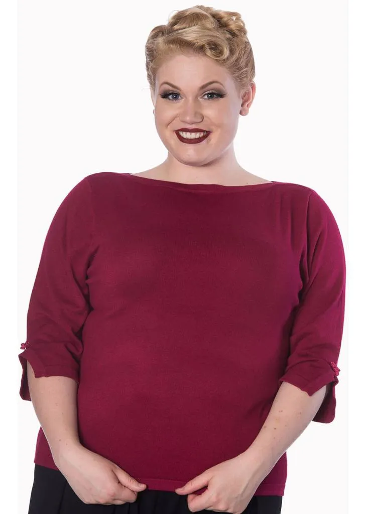 Banned Addicted 50’s Sweater Plum Color
