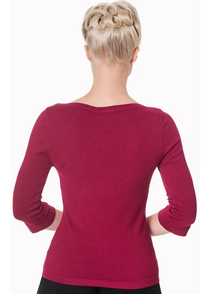 Banned Addicted 50’s Sweater Plum Color