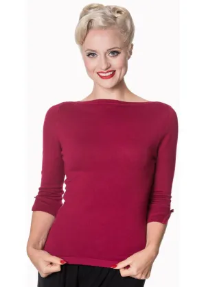Banned Addicted 50’s Sweater Plum Color