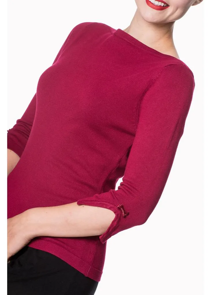 Banned Addicted 50’s Sweater Plum Color
