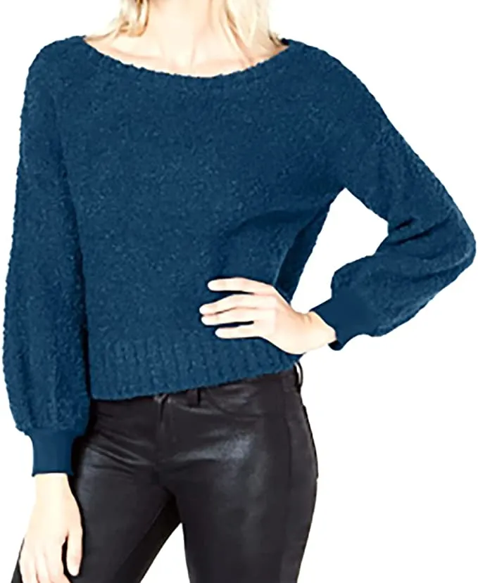 bar III Bishop-Sleeve Textured Sweater Green XXL