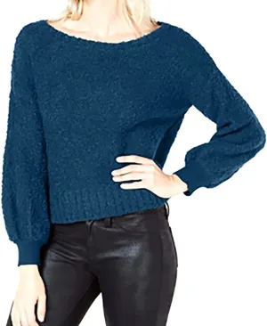 bar III Bishop-Sleeve Textured Sweater Green XXL