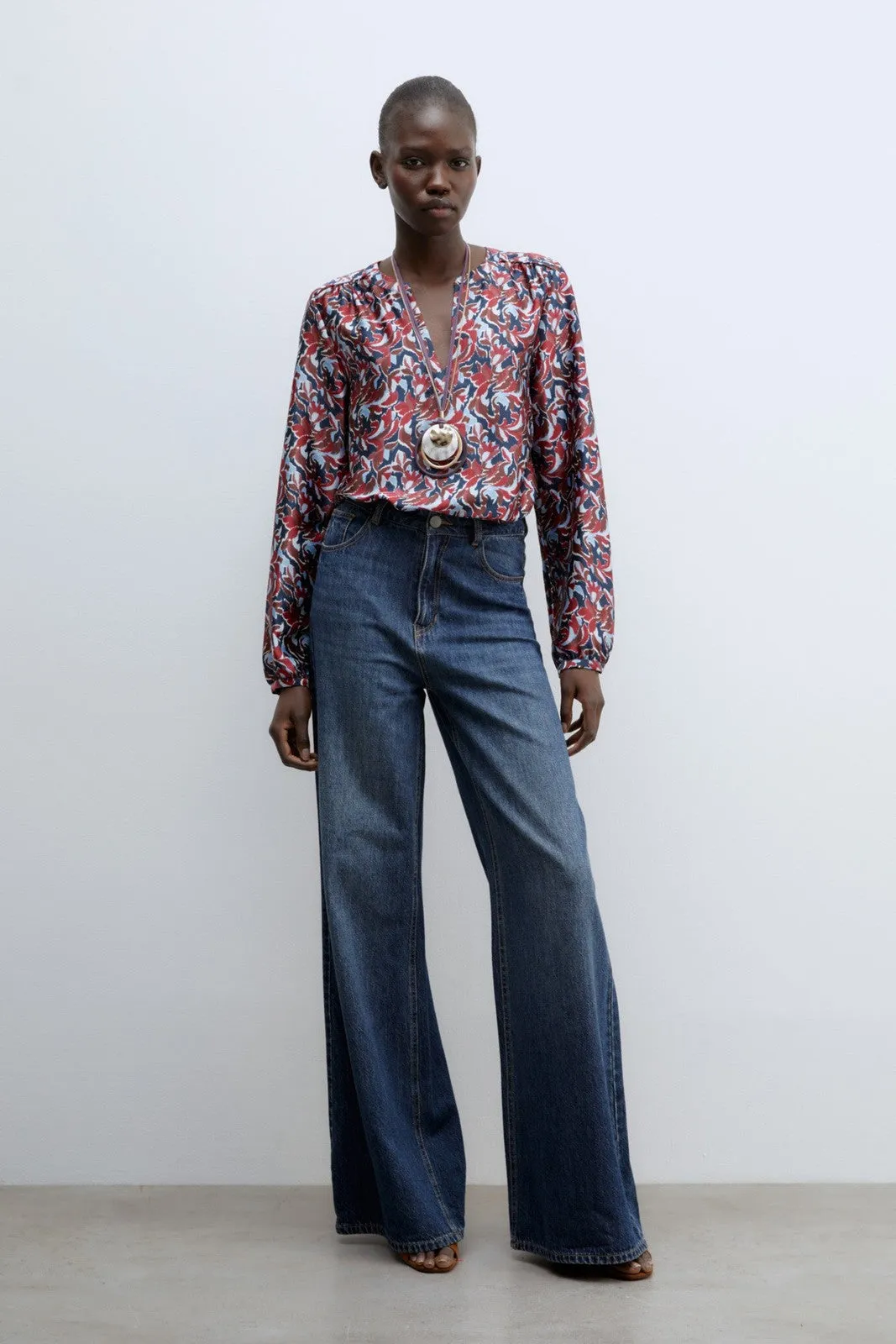 Basic long-sleeved top - Blue Acid