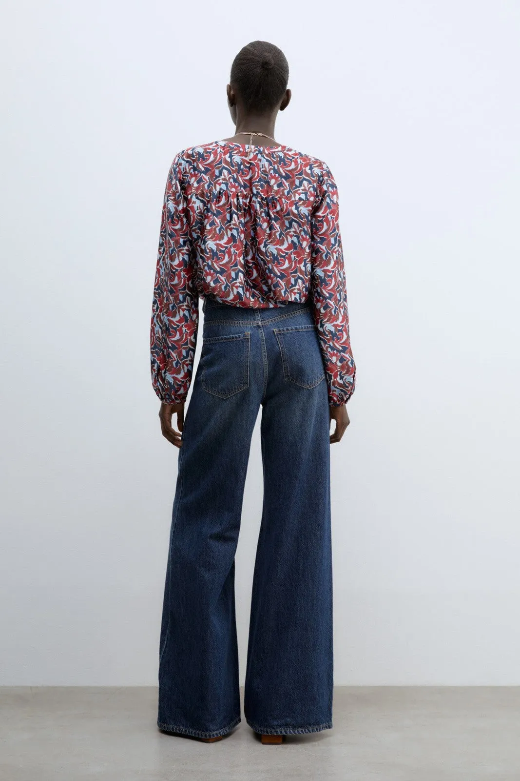 Basic long-sleeved top - Blue Acid