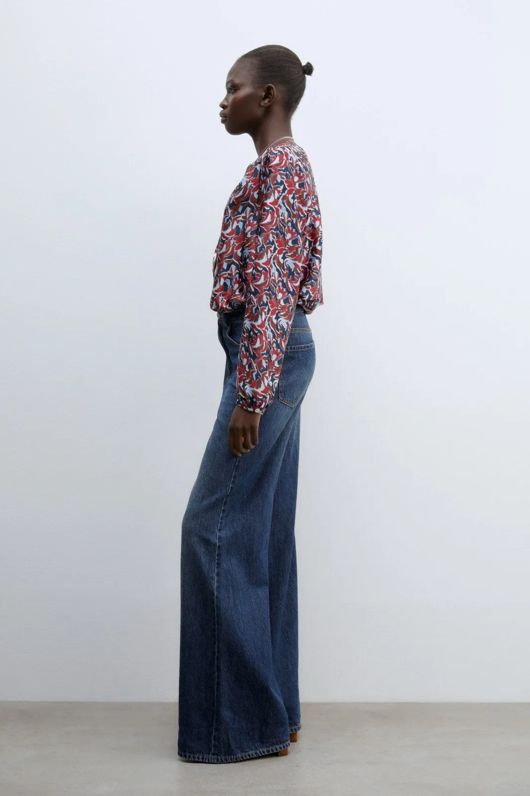 Basic long-sleeved top - Blue Acid