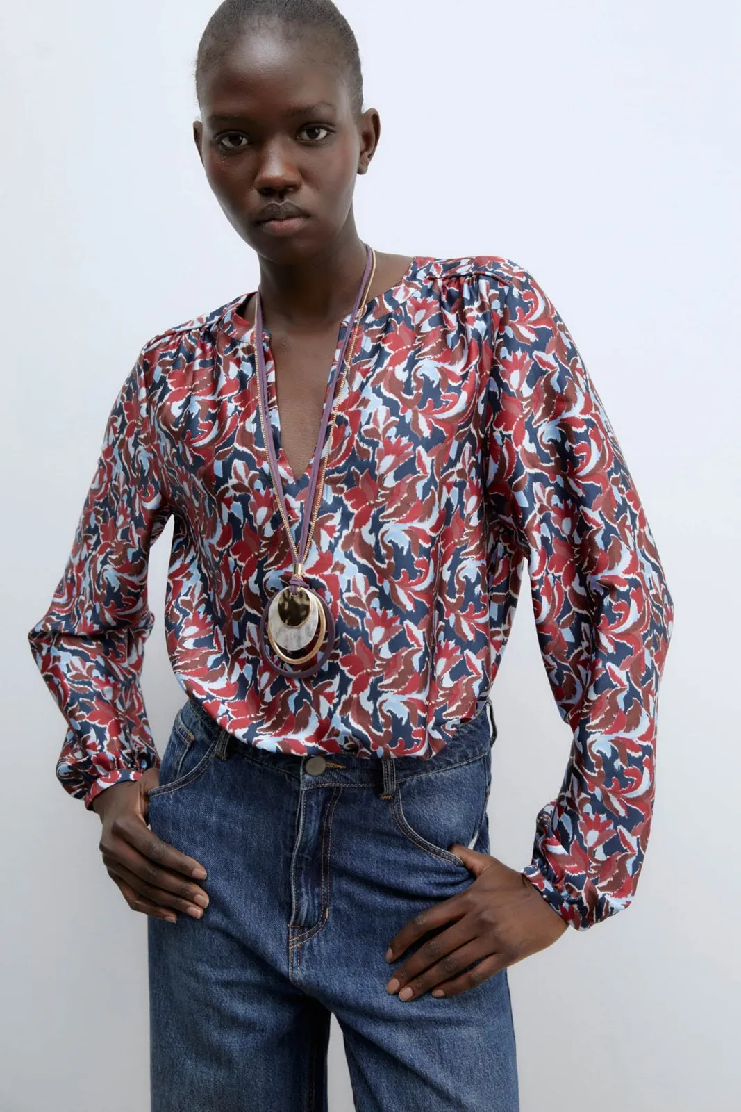 Basic long-sleeved top - Blue Acid