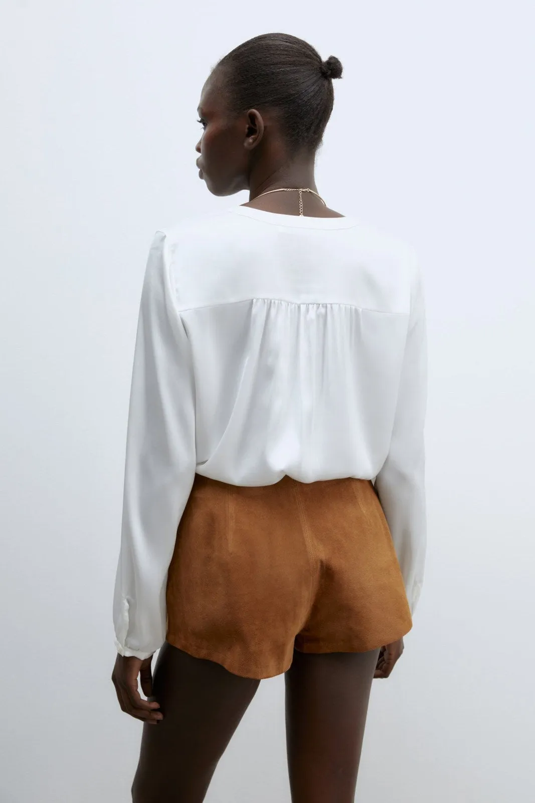Basic long-sleeved top - White