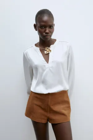 Basic long-sleeved top - White