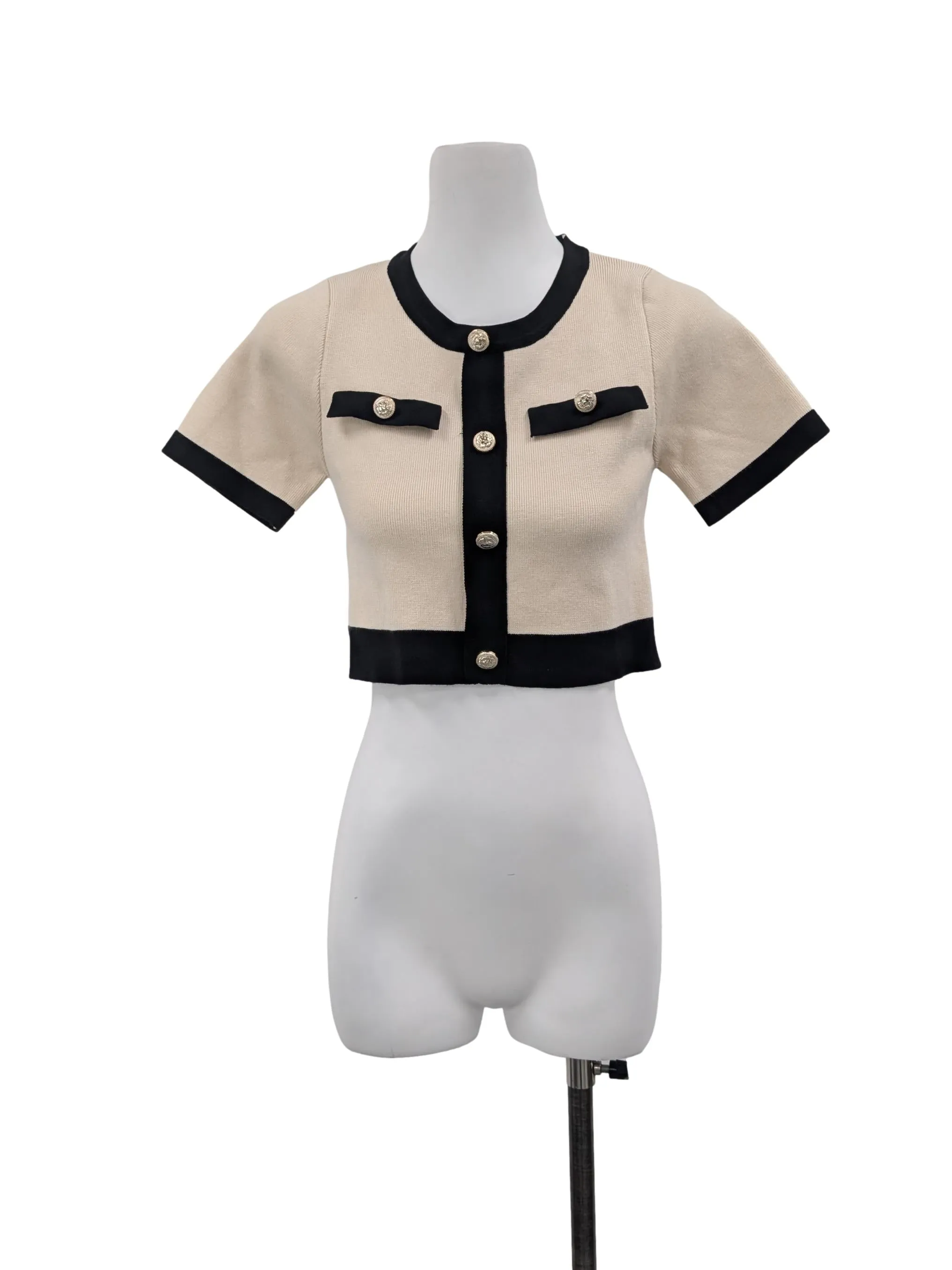 Beige Round Neck Blouse