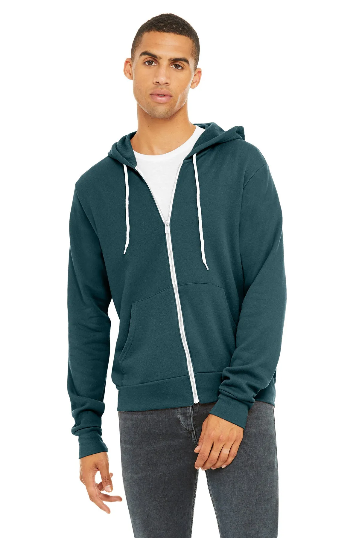 BELLA CANVAS  Unisex Sponge Fleece Full-Zip Hoodie. BC3739 Atlantic