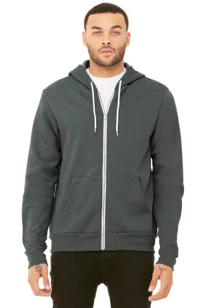 BELLA CANVAS  Unisex Sponge Fleece Full-Zip Hoodie. BC3739 Deep Heather